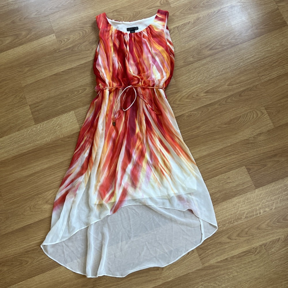 Covington Dress Size 8 High Low Flowy Sleeveless Wedding Guest Sundress Resort